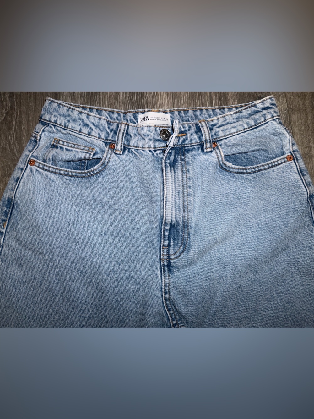 Zara Washed Light Blue High-Rise Jeans